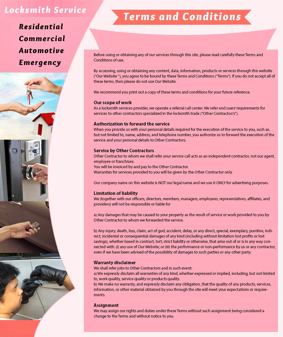 Dayton Mobile Locksmith Dayton, OH 937-835-2032 - TermsAndCondition-1